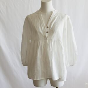 Three paper dolls 70's cotton Peasant blouse tunic size M
